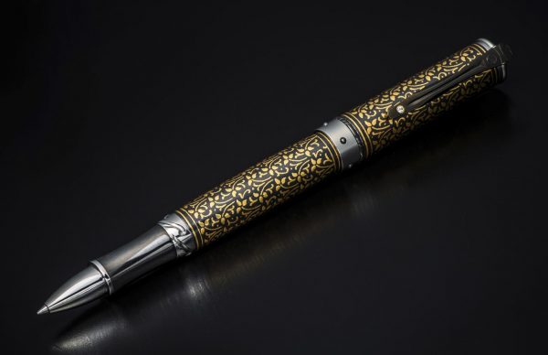 William Henry Cabernet 'Ivy' Rollerball Pen - Koftgari