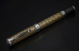 William Henry Cabernet 'Ivy' Rollerball Pen - Koftgari