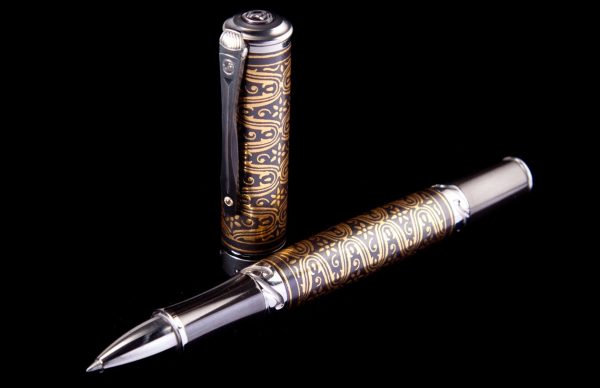 William Henry Cabernet Wave Rollerball Pen - Koftgari