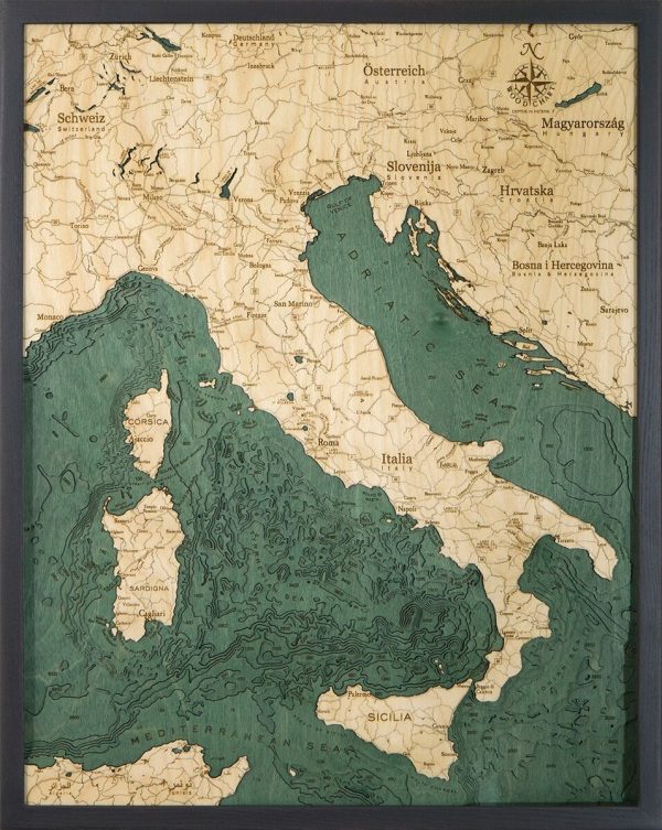 Bathymetric Map Italy