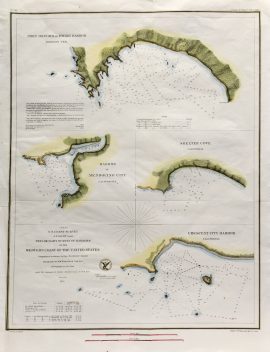 U.S. Coast Survey Map Western Coast of the United States (1854)