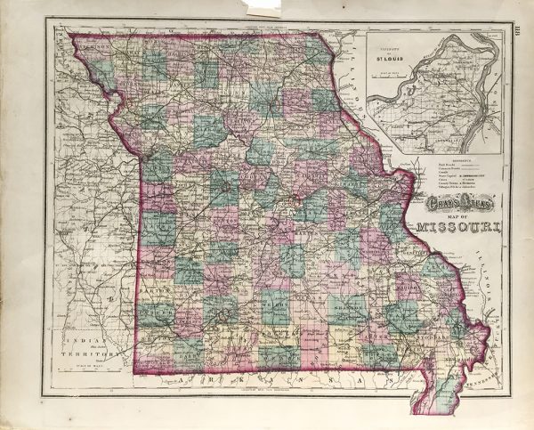 Antique Map - Missouri State Map (1872)