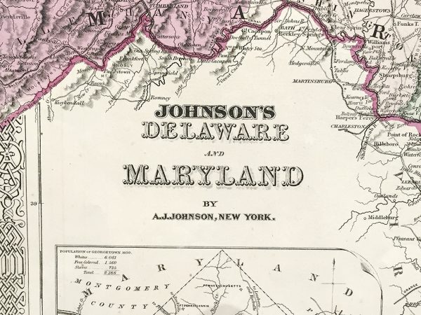 Antique Map - Delaware and Maryland State Map (1866)