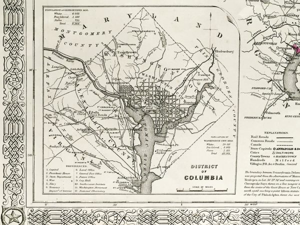 Antique Map - Delaware and Maryland State Map (1866)