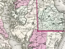 Antique Map - Delaware and Maryland State Map (1866)