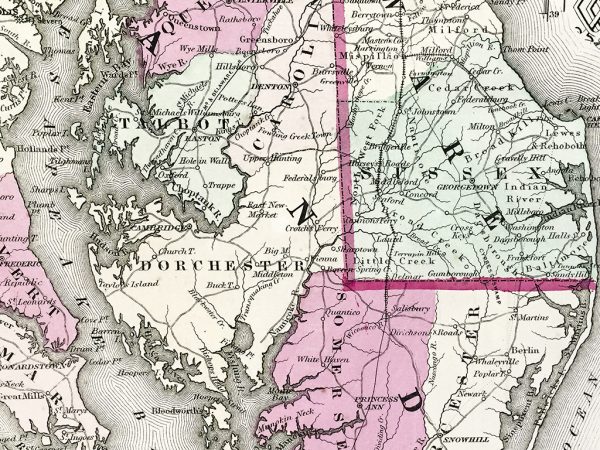 Antique Map - Delaware and Maryland State Map (1866)