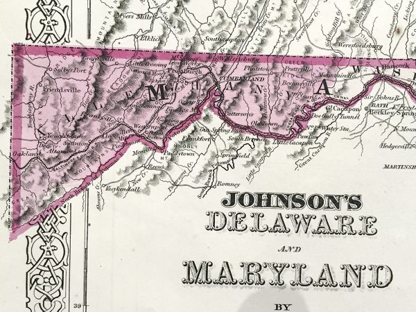 Antique Map - Delaware and Maryland State Map (1866)