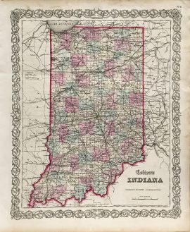 Antique Map - Indiana State Map (1855)