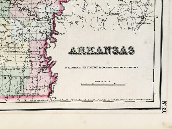 Antique Map - Arkansas State Map (1857)