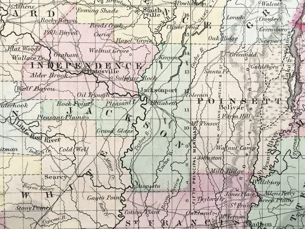 Antique Map - Arkansas State Map (1857)