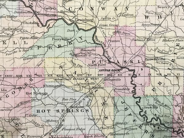 Antique Map - Arkansas State Map (1857)