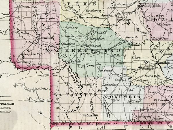 Antique Map - Arkansas State Map (1857)