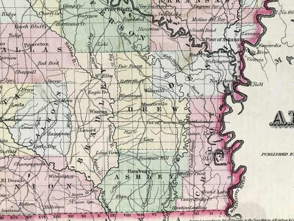 Antique Map - Arkansas State Map (1857)