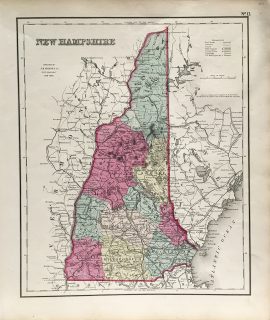 Antique Map - New Hampshire State Map (1855)