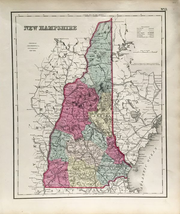 Antique Map - New Hampshire State Map (1855)