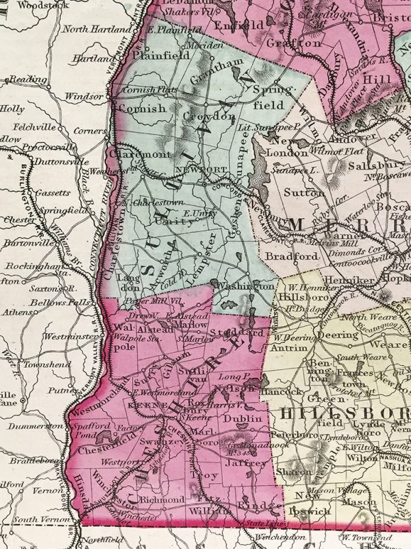 Antique Map - New Hampshire State Map (1855)