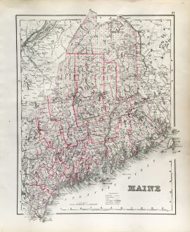 Antique Map - Maine State Map (1855)