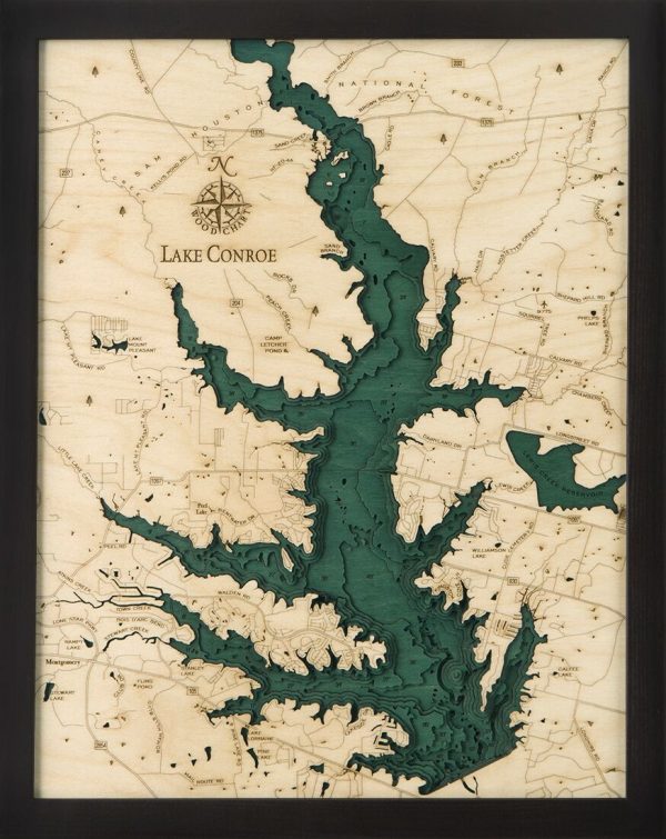 Bathymetric Map Lake Conroe, Texas