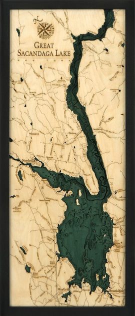 Bathymetric Map Great Sacandaga Lake, New York
