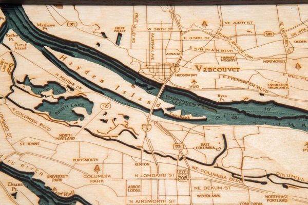 Bathymetric Map Portland, Oregon