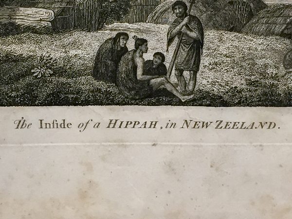 Cook Engraving - The Inside of a Hippah in New Zeeland