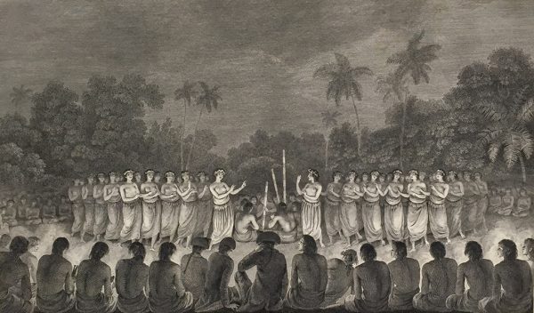 Cook Engraving - A Night Dance by Women in Hapaee