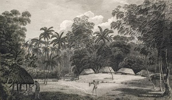 Cook Engraving - A Flatooka or Morai in Tongataboo