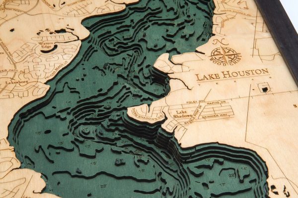 Bathymetric Map Lake Houston, Texas