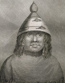 Cook Engraving - A Woman of Nootka Sound