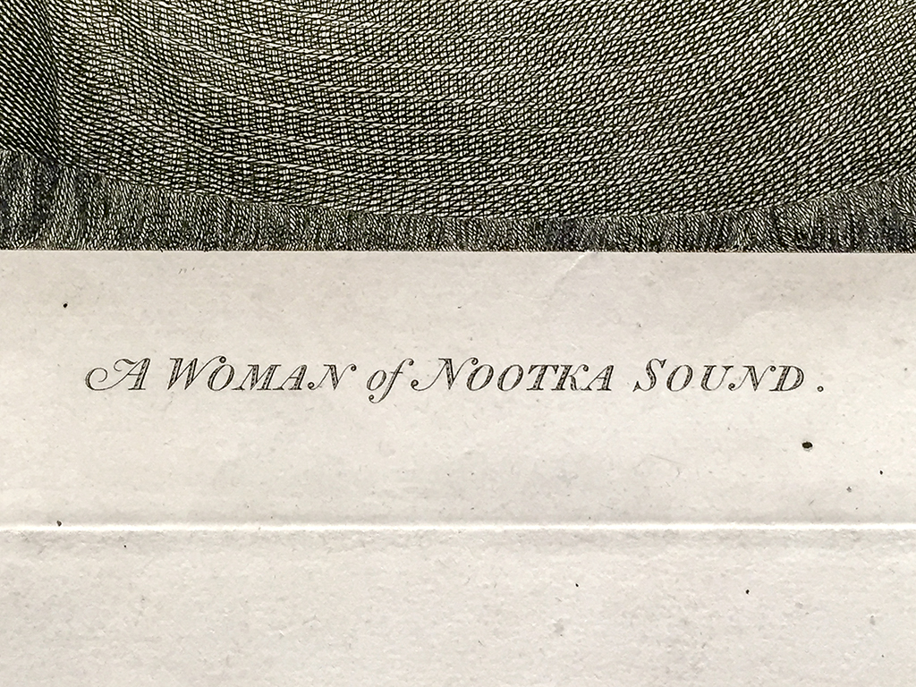 Cook Engraving - A Woman of Nootka Sound