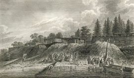 Cook Engraving - A View of the Habitations in Nootka Sound