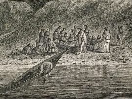 Cook Engraving - A View of the Habitations in Nootka Sound