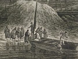 Cook Engraving - A View of the Habitations in Nootka Sound