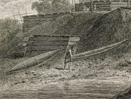 Cook Engraving - A View of the Habitations in Nootka Sound
