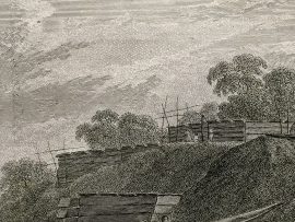 Cook Engraving - A View of the Habitations in Nootka Sound