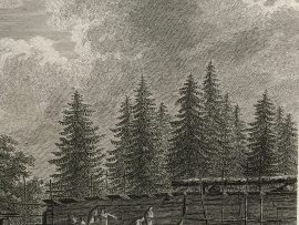 Cook Engraving - A View of the Habitations in Nootka Sound