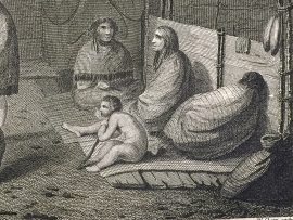 Cook Engraving - The Inside of a House in Nootka Sound