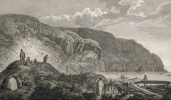Cook Engraving - Natives of Oonalashka and Their Habitations