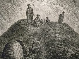 Cook Engraving - Natives of Oonalashka and Their Habitations