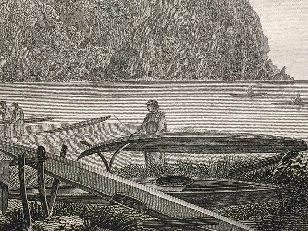 Cook Engraving - Natives of Oonalashka and Their Habitations