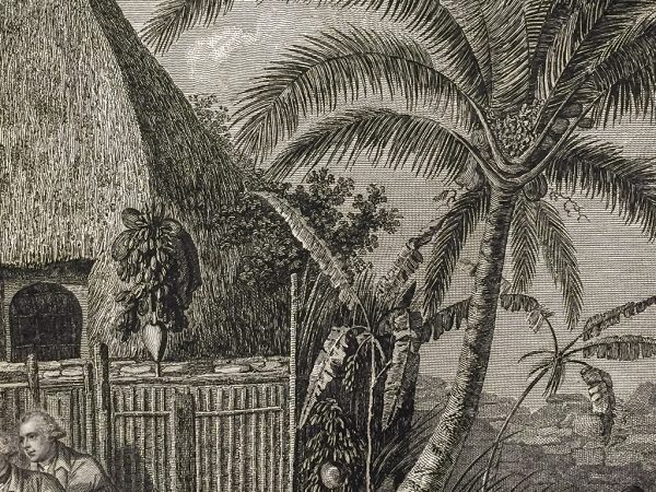 Cook Engraving - An Offering Before Captain Cook in the Sandwich Islands