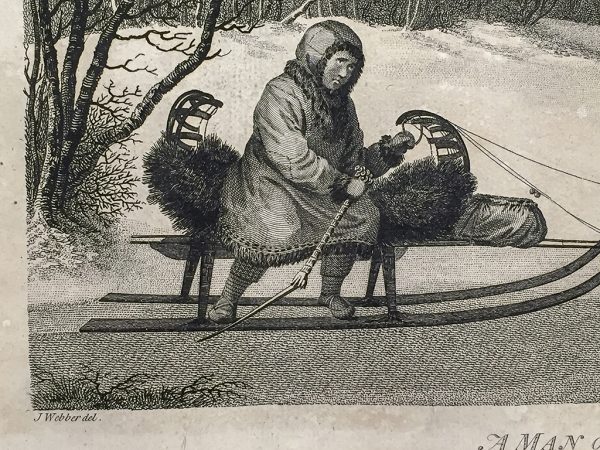 Cook Engraving - A Man of Kamtschataka Traveling in Winter