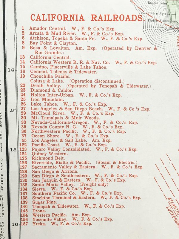 California State Railroad Map (c. 1917)