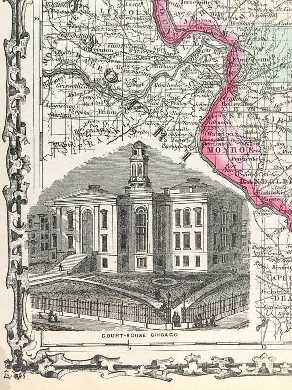 Antique Map - Illinois State Map (1862)