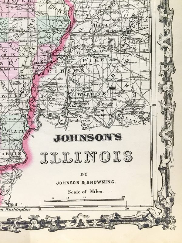 Antique Map - Illinois State Map (1862)