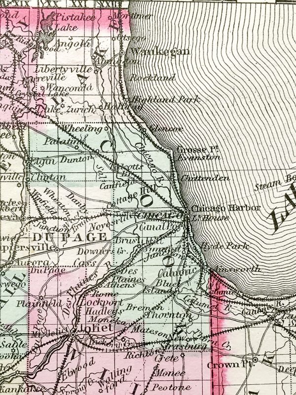 Antique Map - Illinois State Map (1862)