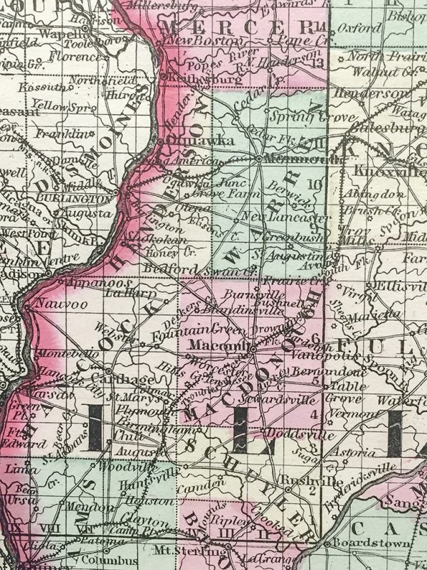 Antique Map - Illinois State Map (1862)