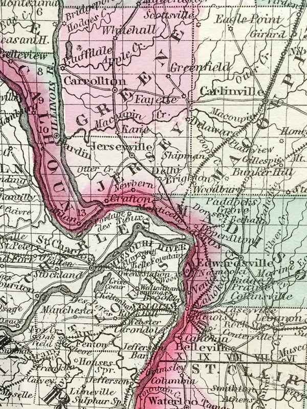 Antique Map - Illinois State Map (1862)