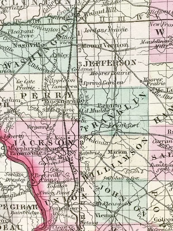 Antique Map - Illinois State Map (1862)