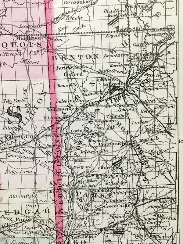 Antique Map - Illinois State Map (1862)